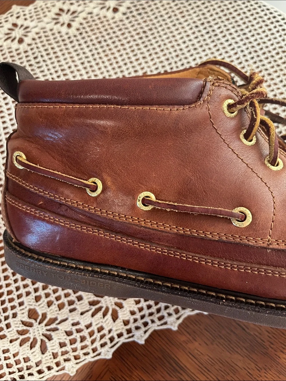 Sperry Gold Cup Top-Sider Full-Grain Leather Lace-Up Chukka Boots size 10.5